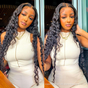 Wholesale 100% Virgin Remy Hair Transparent Swiss Lace Wigs,Brazilian Water Lace Front Wig Human Hair Wig